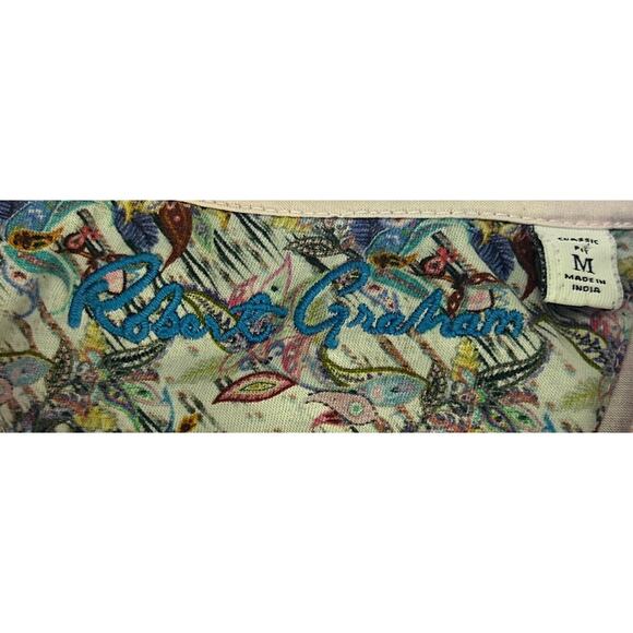 Robert Graham Shirt Men's Size Medium Pink Polo Short Sleeve Embroidered Skull - Picture 3 of 9